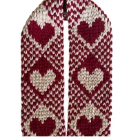 Gifted Yarns Heart Scarf, Red, Cozy & Stylish Winter Scarf for Women, Soft 100% Micro Polyester, 19x145 cm, Machine Washable