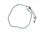 AURA Delicate silver zircon bracelet in a rope-style design, studded with crystals – a sleek, feminine, free-size piece for timeless elegance - Aura