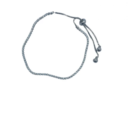 AURA Delicate silver zircon bracelet in a rope-style design, studded with crystals – a sleek, feminine, free-size piece for timeless elegance AURA Delicate silver zircon bracelet in a rope-style design, studded with crystals – a sleek, feminine, free-size piece for timeless elegance