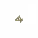 خاتم ذهبي فري سايز بتصميم فراشتين مرصّعتين بالكريستال، يمنحك لمسة أنثوية ساحرة – مكفول اللون