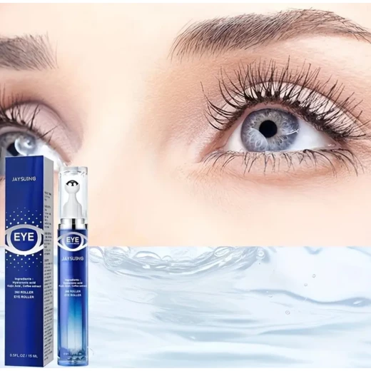 Jaysuing Peptide Eye Cream Roller 15ml – Hyaluronic Acid, Caffeine & Retinol for Dark Circles, Puffiness & Wrinkles - Snugsy - Image 2
