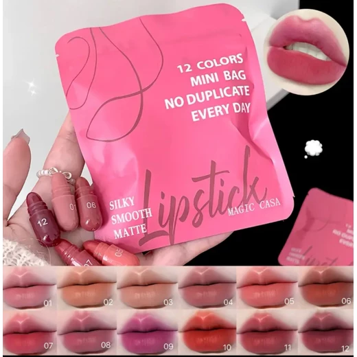 Magic Casa 12-Color Mini Matte Liquid Lipstick Set - Silky Smooth, Long-Lasting Lip Gloss Kit (Capsule Design) Magic Casa 12-Color Mini Matte Liquid Lipstick Set - Silky Smooth, Long-Lasting Lip Gloss Kit (Capsule Design)