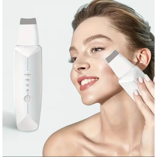 Premium Ultrasonic Facial Skin Scrubber with 4 Stainless Steel Blackhead Removal Tools – Deep Cleansing, Lifting Exfoliation – Rechargeable - Snugsy - Image 3