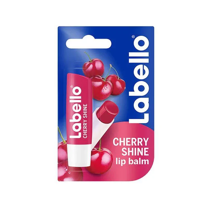 Labello Cherry Lip Balm 4.8g, provides deep hydration and instant softness for lips, protects from dryness and chapping, with light tint and refreshing cherry scent, ideal daily lip care for smooth and healthy lips - Labello