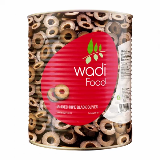 Wadi food Sliced black Ripe Olives 1.56kg - TIN Wadi food Sliced black Ripe Olives 1.56kg - TIN