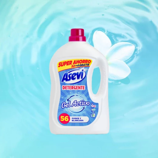 Asevi Super Concentrated Gel Detergent – Active Power & Whitening Laundry Liquid 3L 52+4 Washes For Whites & Colors - Asevi - Image 3