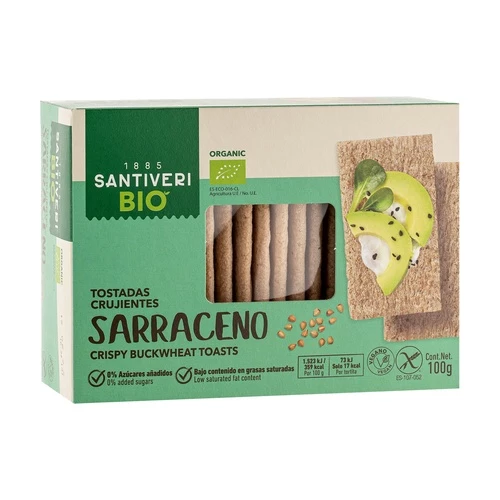 SANTIVERI ORGANIC BUCKWHEAT TOASTS 100G BOX SANTIVERI ORGANIC BUCKWHEAT TOASTS 100G BOX