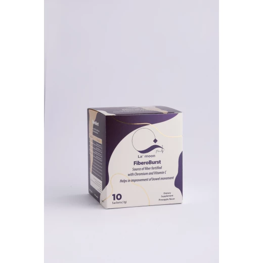 Lamon Fiberburst - 10 Sachets, a dietary supplement rich in natural fiber, fortified with chromium and vitamins, designed to improve digestion, reduce sugar absorption, and increase satiety - la'moon Balance - Image 2