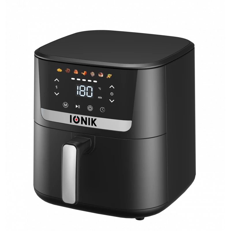 IONIK 7L Air Fryer, 1600W, 360° Air Flow, Preset Programs, Cooking Scheduler & Stainless-Steel Cavity - Ionik