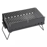 منقل متنقل مع جراب 30×55 سم – أسود – يتحمّل حرارة الفحم، سهل الطي والنقل، يوفر استقرار أثناء الاستخدام من عتاد - عتاد