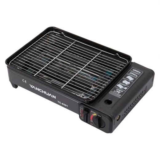 YANCHUAN Portable Outdoor Gas Grill with 6 Skewers, Tongs & Brush – Camping & Picnic - Yanchuan - Image 8