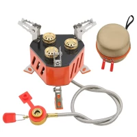 Atad 13800W 3-Core Foldable Camping Stove – Portable High-Power Gas Burner with Adjustable Valve & Storage Bag for Outdoor Cooking