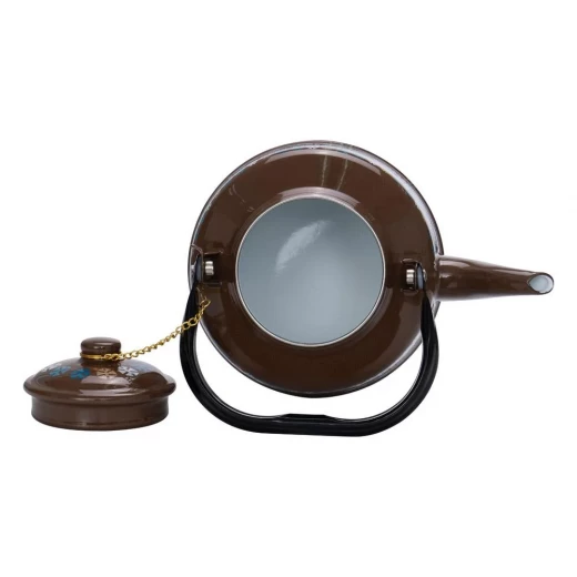 Atad Enamel Teapot with Traditional Pattern, Brown , 1.7L, Durable, Lightweight & Classic Design - Atad - Image 3
