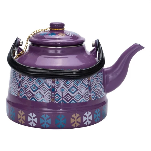 Atad Engraved Ghadar Teapot, Purple, 2.5L, (24×17.8×22.5 cm) – Durable Rust-Resistant Traditional Design, Easy to Clean & Perfect for Daily Use or Camping - Atad - Image 6