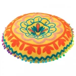 Canvas Floor Cushion 45×45×12 cm – Lightweight, Comfortable & Traditionally Styled - Atad