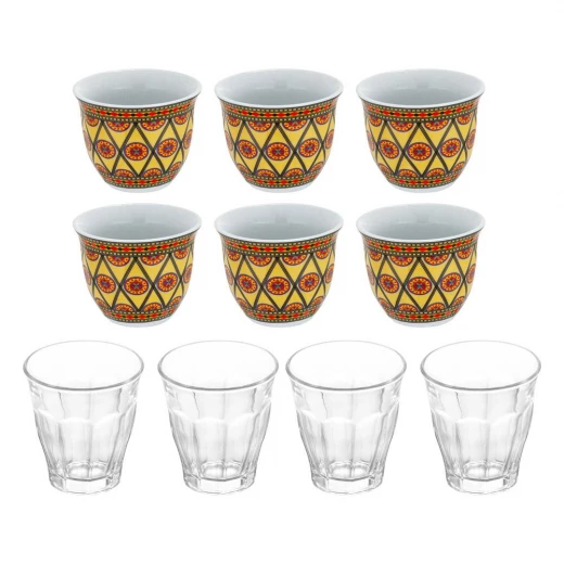 CMP Shock-Resistant Glass & Ceramic Set – 4 Tea Cups + 6 Coffee Cups in Protective Case - Cmp - Image 2