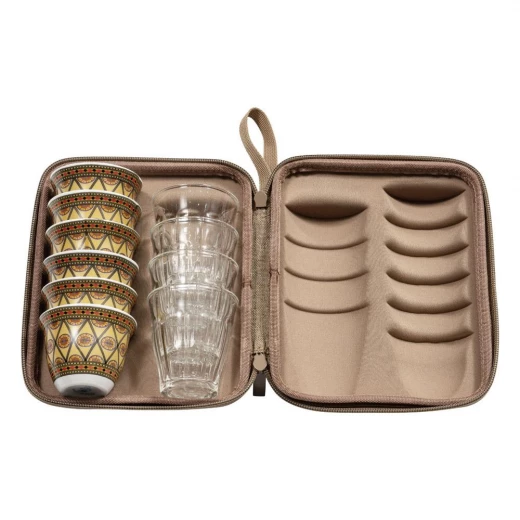 CMP Shock-Resistant Glass & Ceramic Set – 4 Tea Cups + 6 Coffee Cups in Protective Case - Cmp - Image 3