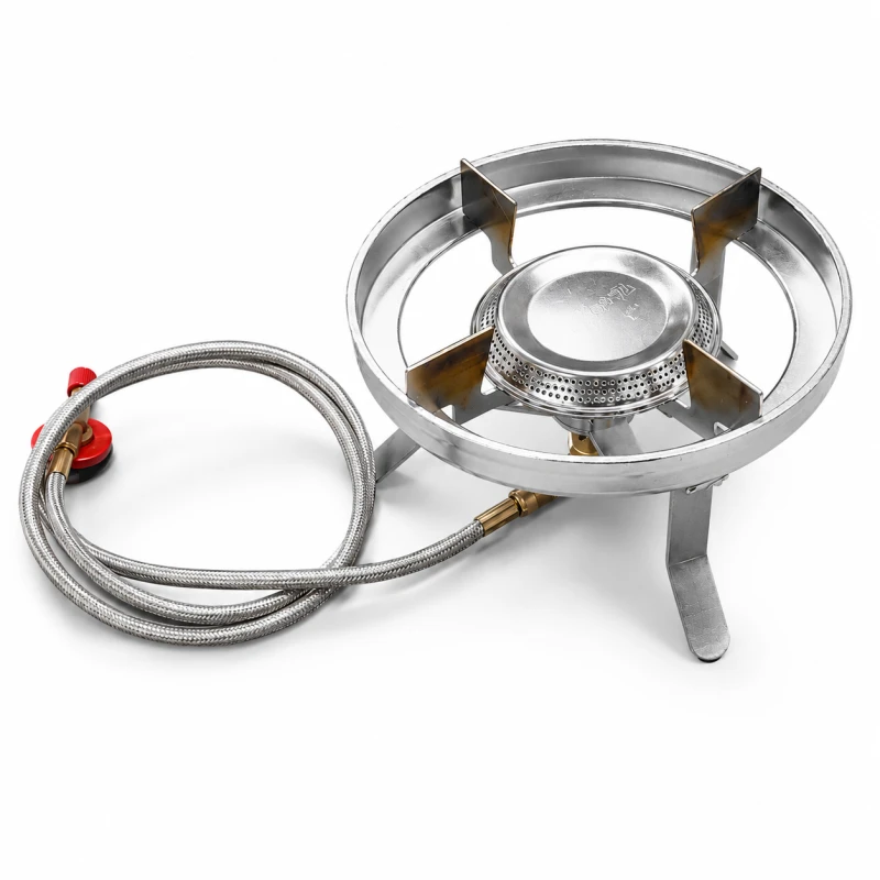 Atad Portable Gas Stove with Metal Base & Hose Connector- Durable Outdoor Burner for Charcoal Lighting & Cooking - Atad