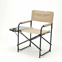 Atad Executive Folding Chair with Side Table – Supports 110kg, Comfortable & Portable, Beige