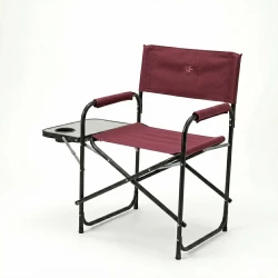 Atad Executive Folding Chair with Side Table – Supports 110kg, Comfortable & Portable, Burgundy