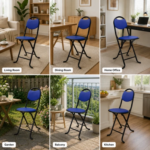 ATAD Blue Folding Chair – Lightweight & Durable for Camping, Picnics and Beach Use - Atad - Image 3