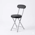 Atad Round Folding Padded Chair, Black – Comfortable, Durable & Easy to Carry - Atad