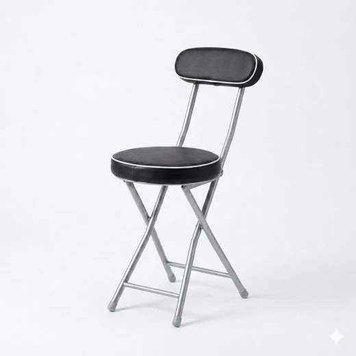 Atad Round Folding Padded Chair, Black – Comfortable, Durable & Easy to Carry Atad Round Folding Padded Chair, Black – Comfortable, Durable & Easy to Carry