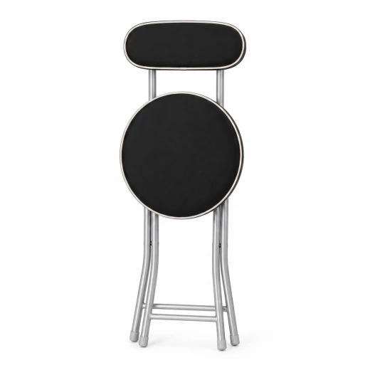 Atad Round Folding Padded Chair, Black – Comfortable, Durable & Easy to Carry - Atad - Image 4