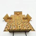 Atad Arabic Floor Seating Set with Backrests + 4 Cushions + 2×3m Carpet - Atad