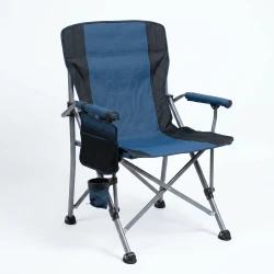 ATAD Fisherman Heavy-Duty Folding Chair in Classic Blue - Portable Outdoor Fishing & Camping Chair with Cup Holder & Side Pocket (120 Kg Capacity)