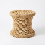Atad Round Rattan Side Table – Elegant Natural Design for Indoor & Outdoor Use - Atad