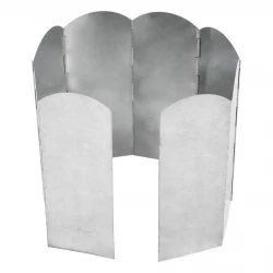 ATAD 40 cm Heavy-Duty 8-Panel Arched Iron Fire Windshield - Extended Foldable Camping Stove Windscreen & Anti-Splatter Guard