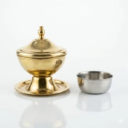 ATAD Premium Classic Gold Tamriya with Inner Stainless Bowl (12 cm) – Luxury Heritage Dates Serving Dish