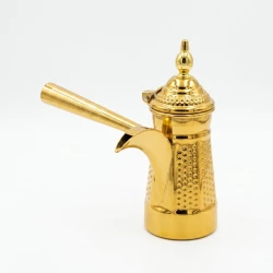 ATAD Premium Gold Arabic Coffee Server (Small Size) – Luxury Heritage Hospitality Pourer with Lid & Long Handle