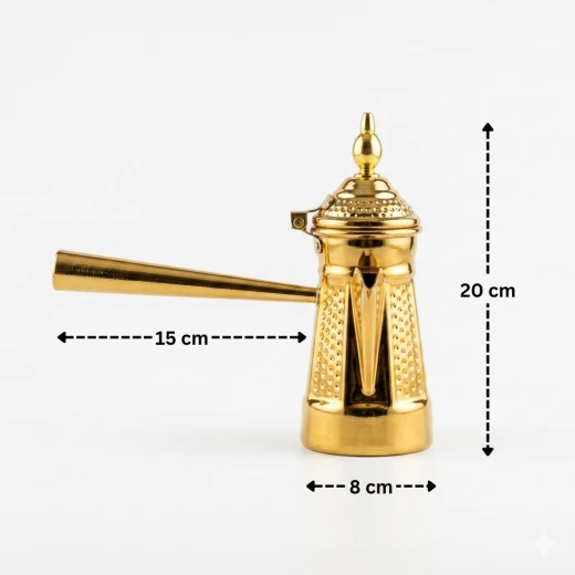 ATAD Premium Gold Arabic Coffee Server (Small Size) – Luxury Heritage Hospitality Pourer with Lid & Long Handle - Atad - Image 3