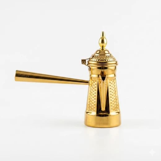 ATAD Premium Gold Arabic Coffee Server (Small Size) – Luxury Heritage Hospitality Pourer with Lid & Long Handle - Atad - Image 4