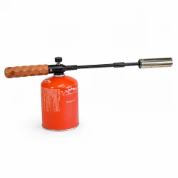 ATAD Compact Detachable Gas Torch & Fire Starter – Modular Mini Flamethrower with Premium Wooden Handle, Single Extension Rod & Drawstring Pouch