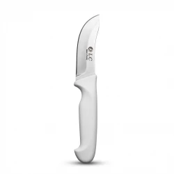 ATAD Turkish Professional Skinning Knife 10 cm – Stainless Steel Curved Blade with Ergonomic White Handle