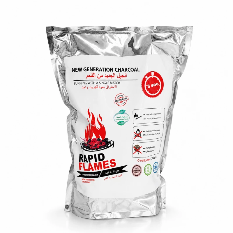 ATAD Rapid Flames Premium Quick-Lighting Charcoal (2 kg) – New Generation Smokeless Eco-Friendly Charcoal - Atad