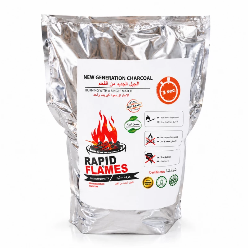 ATAD Rapid Flames Premium Quick-Lighting Charcoal (5 kg) – Family Pack Smokeless Eco-Friendly Charcoal - Atad