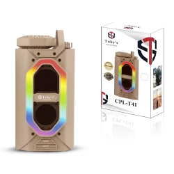 Toby's CPL-T41 Portable Bluetooth Speaker with Adjustable LED Lamp and RGB Light - Waterproof Outdoor Wireless Speaker and Extendable Camping Chandelier with Built in Carry Handle