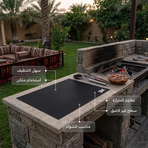 ATAD 5-Piece Non-Stick Flexible Fiberglass BBQ Grill Mat Set (40 x 33 cm) – Heat-Resistant PTFE Teflon Coated Reusable Grilling Sheets for Charcoal Grills, Ovens & Camp Cooking  - Atad - Image 5