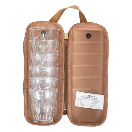 Atad 6-Piece Shockproof Tea Glass Set with Waterproof Carry Case – Scratch & Impact Protection - Atad - Image 2