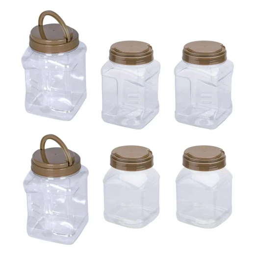 ATAD 6-Piece Multi-Size Travel Spice Jar Set with Khaki Waterproof Oxford Bag – Graduated Storage Organizer (1050ml, 500ml & 280ml Jars) for Overlanding & Camping  - Atad - Image 6