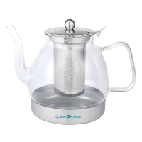 Borosilicate Glass Teapot 1L Heat-Resistant with Stainless Steel Infuser