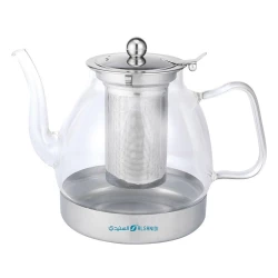 Borosilicate Glass Teapot 1L Heat-Resistant with Stainless Steel Infuser