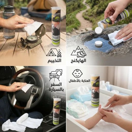 ATAD Portable Compressed Travel Towels (10-Piece Pack) – 100% Natural Biodegradable Expanding Coin Tissues for Camping, Hiking & Personal Care  - Atad - Image 3
