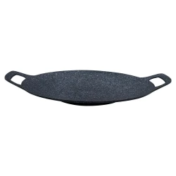 ATAD 34cm Non-Stick Cast Aluminum Fry Pan with Double Marble Coating (Black) – Induction-Compatible Wide Skillet with Ergonomic Handle for Gas, Electric, Ceramic & Camp Stoves 