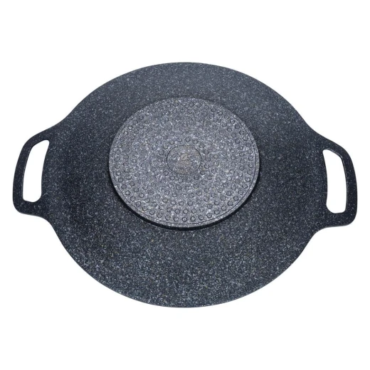 ATAD 34cm Non-Stick Cast Aluminum Fry Pan with Double Marble Coating (Black) – Induction-Compatible Wide Skillet with Ergonomic Handle for Gas, Electric, Ceramic & Camp Stoves  - Atad - Image 4