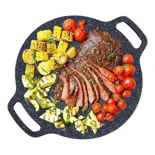 ATAD 34cm Non-Stick Cast Aluminum Fry Pan with Double Marble Coating (Black) – Induction-Compatible Wide Skillet with Ergonomic Handle for Gas, Electric, Ceramic & Camp Stoves  - Atad - Image 5